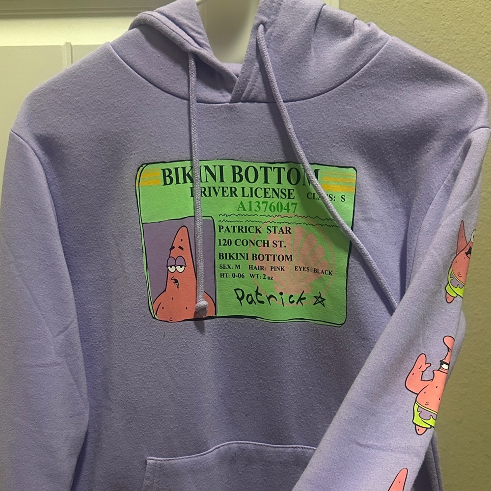 Purple Bikini Bottom Hoodie Patrick star SpongeBob Nickelodeon small